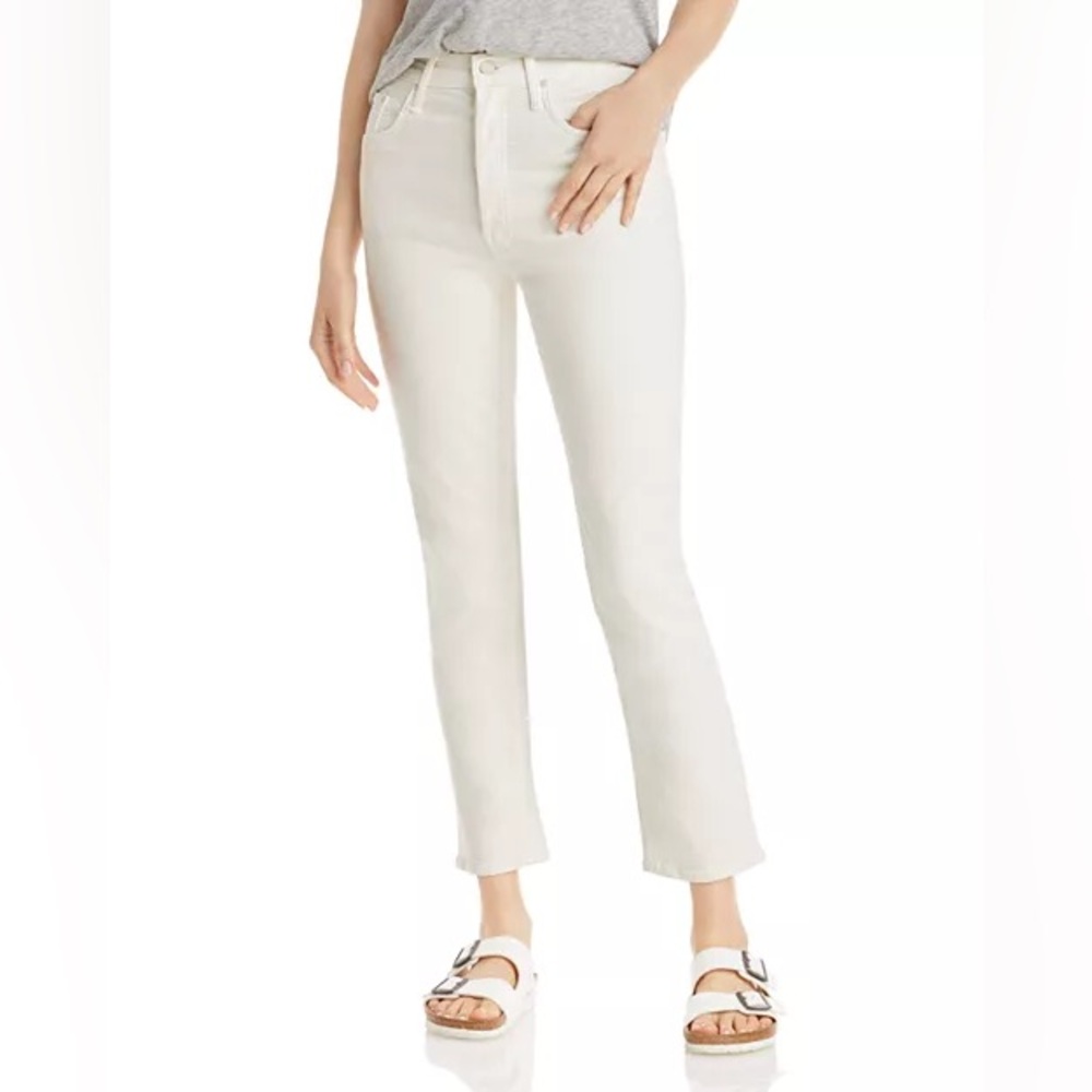 MOTHER White Straight Crop Jeans